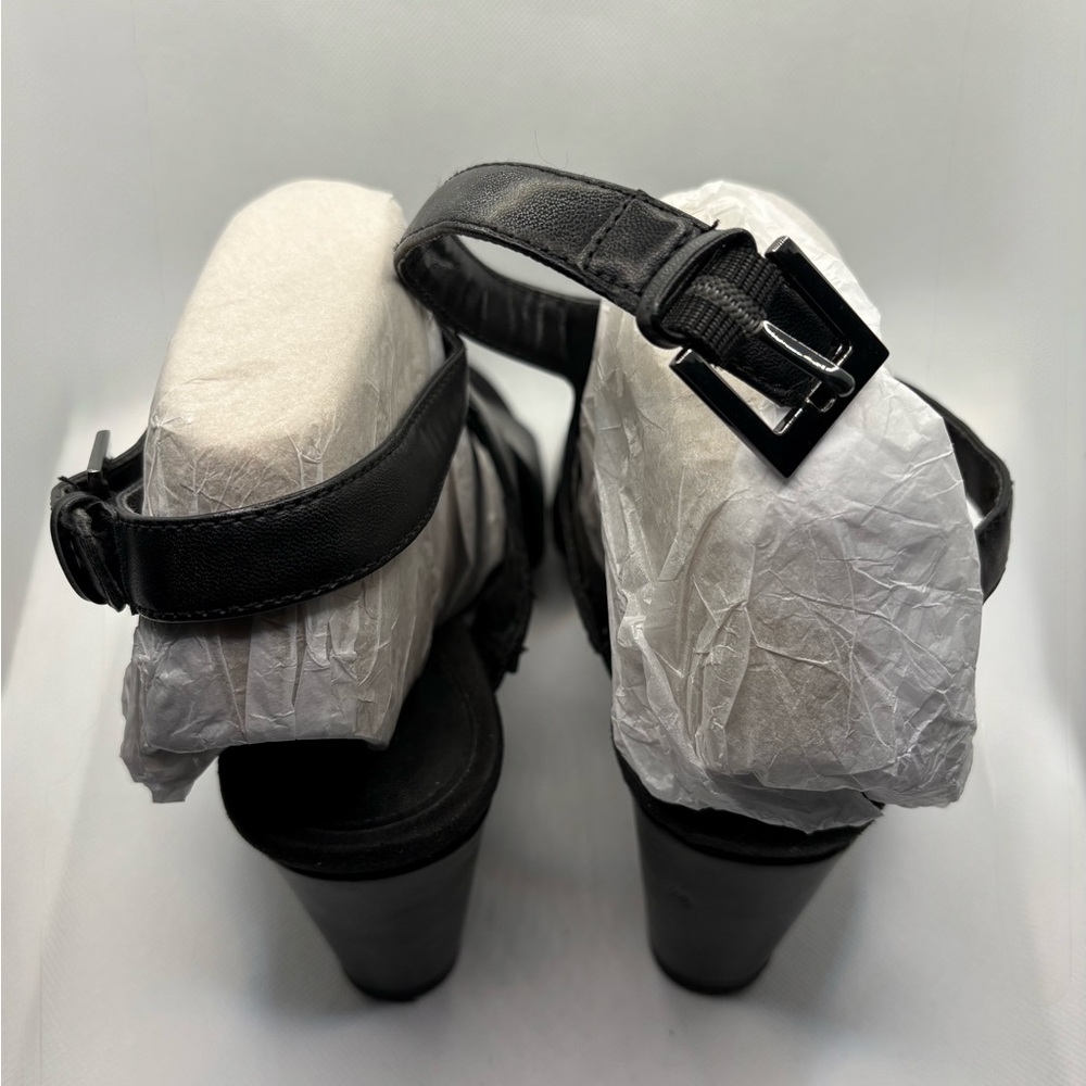 Black Wedge Sandals - Picture 2 of 5
